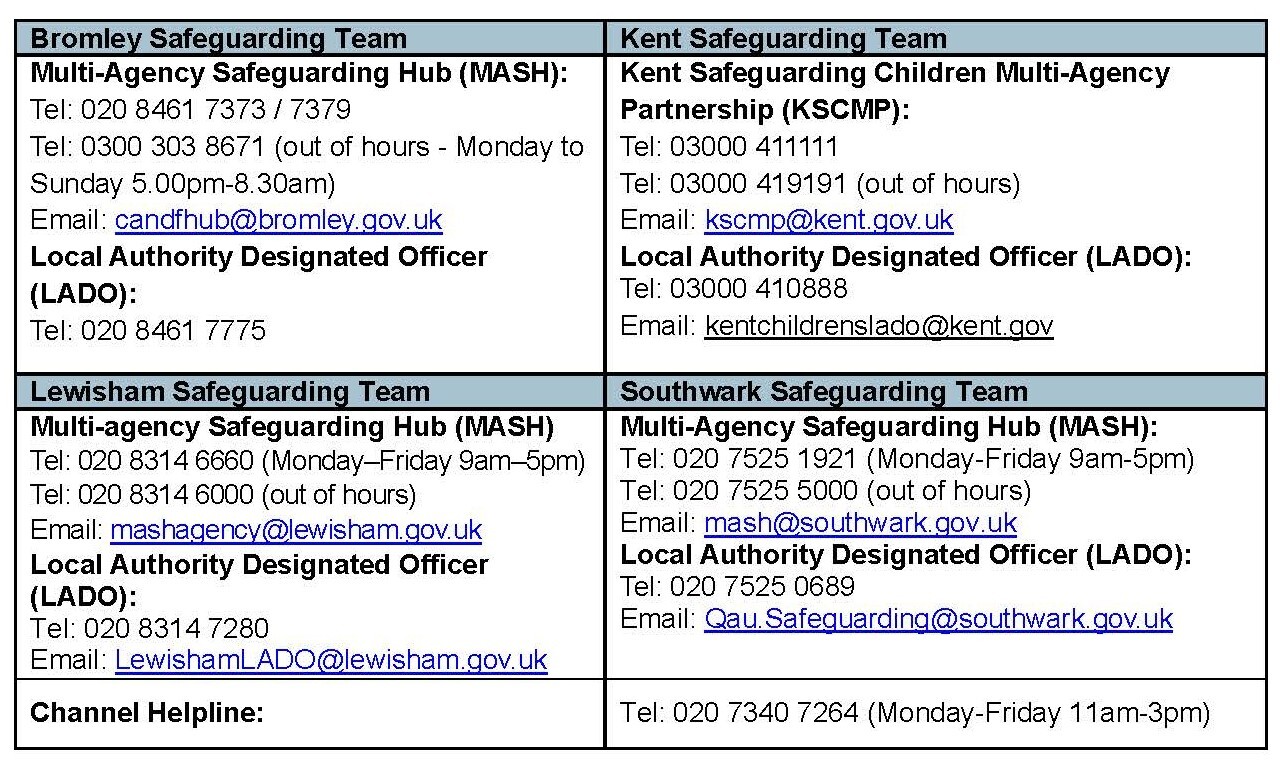 Borough safeguarding teams